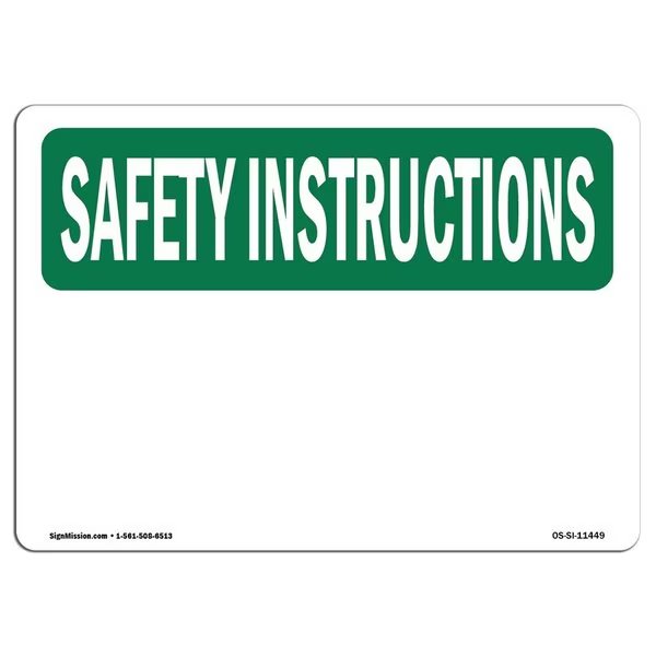 OSHA INSTRUCTIONS Sign, INSTRUCTIONS, 14in X 10in Rigid Plastic, 10